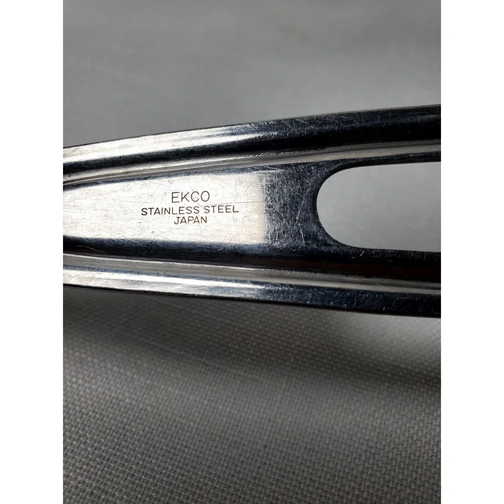 Vintage EKCO Stainless Steel Slotted Serving Spoon Made in Japan Kitchen Utensil